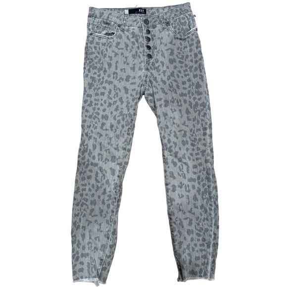 KUT From The Kloth Connie Skinny Jeans Button‎ Fly Leopard Gray Womens Size 2 - Picture 1 of 11
